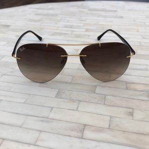 Ray Ban LightRay 8058 Rimless Aviator Sunglasses